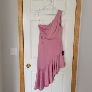 NWT One Shoulder Pink Dress